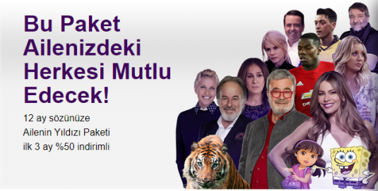 Digiturk Ailenin Yıldızı - İlk 3 ay 13,5 TL